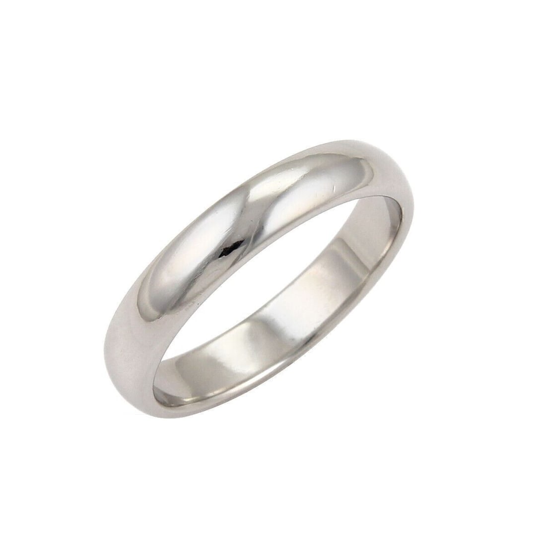 Tiffany & Co. Wedding Dome Band Ring Platinum 4mm Size 11: Tiffany & Co. Wedding Dome Band Ring Platinum 4mm Size 11 Authentic Tiffany & Co. wedding dome band ring in platinum with a classic domed profile and high-polished finish. This original ring is signed