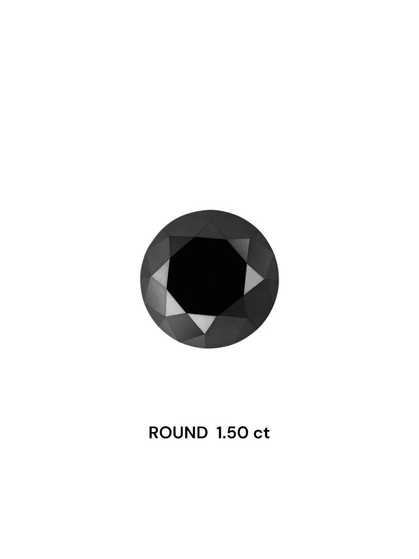 Loose Diamond - ROUND 1.5ct Black: Loose Diamond - ROUND 1.5ct Black Source: Natural Shape: ROUND Carats: 1.5 Color: Black Certification: IGI Video: