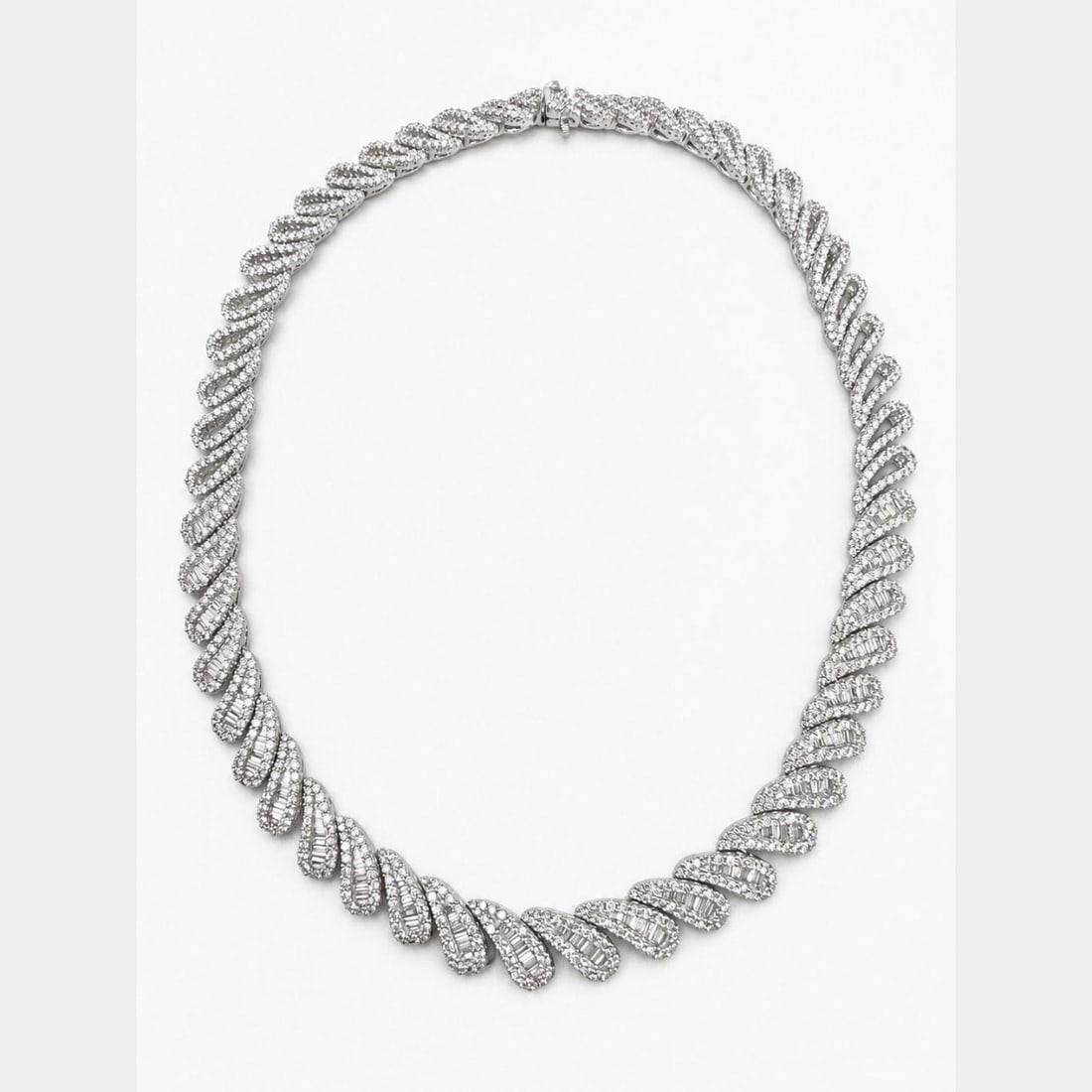 Platinum Diamond Necklace 28.00 Ct 17 Inches (1 of 5)