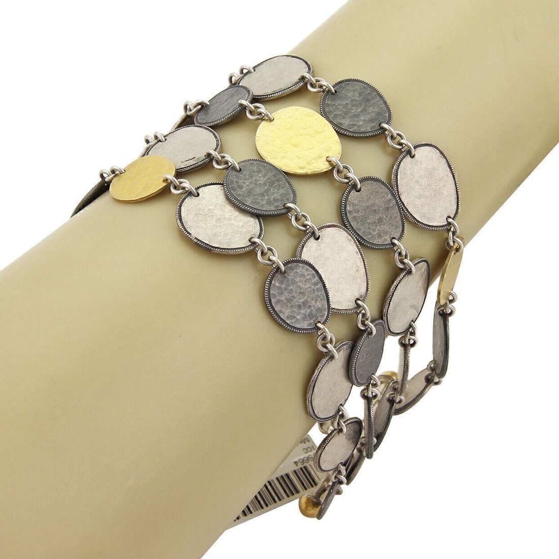 Gurhan Contour Multi Strand Bracelet Sterling Silver 24k Gold 8" (1 of 5)