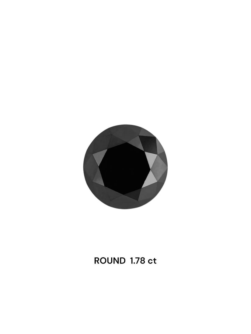 Loose Diamond - ROUND 1.78ct Black: Loose Diamond - ROUND 1.78ct Black Source: Natural Shape: ROUND Carats: 1.78 Color: Black Certification: IGI Video:
