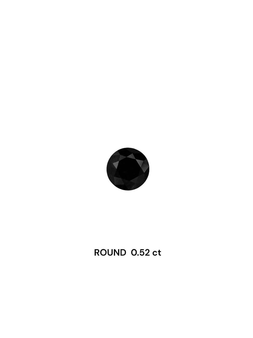Loose Diamond - ROUND 0.52ct Fancy Black VVS2: Loose Diamond - ROUND 0.52ct Fancy Black VVS2 Source: Natural Shape: ROUND Carats: 0.52 Color: Fancy Black Certification: GIA Video: