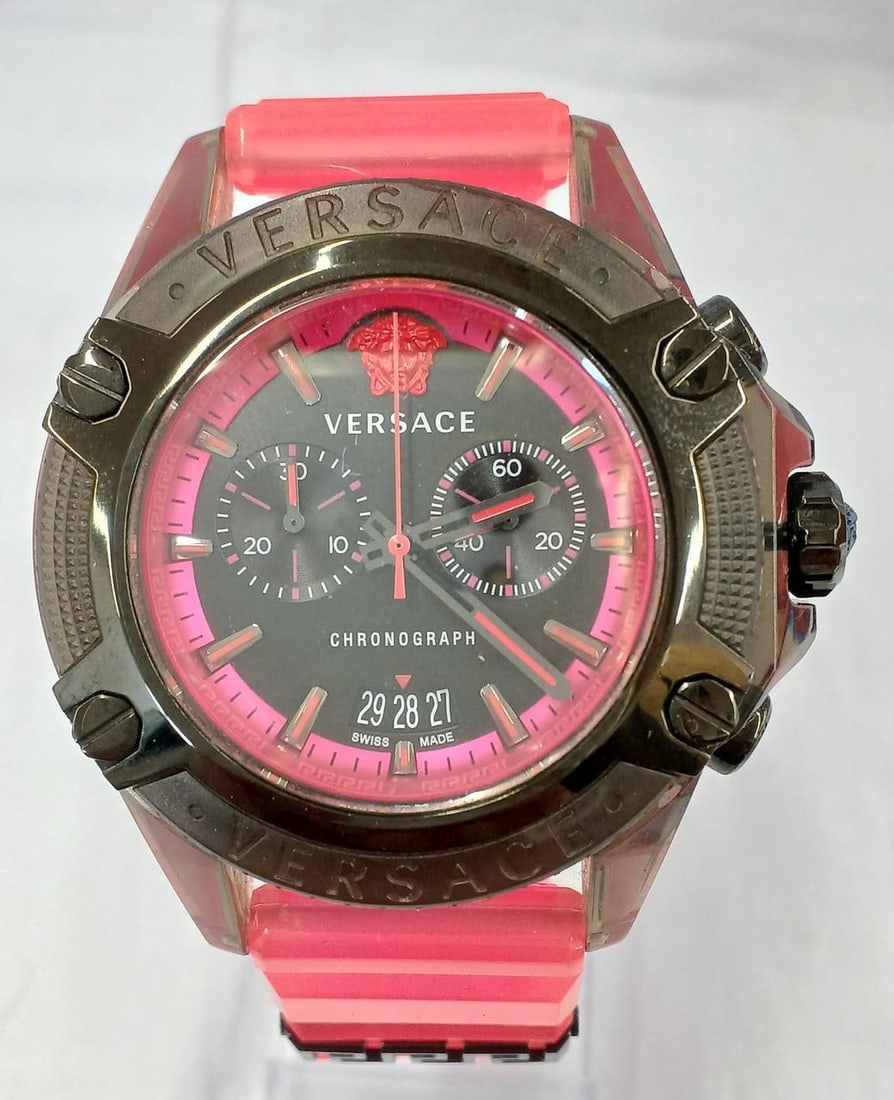 Versace VEZ7 Icon Active Chronograph Unisex Wristwatch Black Pink (1 of 10)