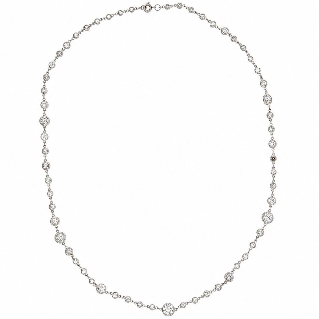 Platinum Diamond by the Yard Necklace 20 Inch 12.50 Ct Art Deco (1 of 3)