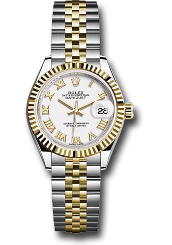 Rolex 279173 Datejust Lady watch silver Roman dial Jubilee bracelet: Rolex 279173 Datejust Lady watch silver Roman dial Jubilee bracelet Rolex Datejust Lady wristwatch featuring a silver Roman dial, fluted bezel, and Jubilee bracelet. This ladies model is reference 279