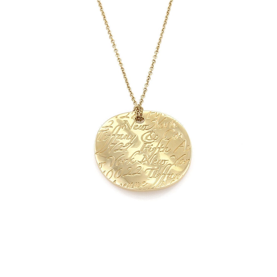 Tiffany & Co. Notes 18k Yellow Gold Round Wave Pendant Necklace (1 of 7)