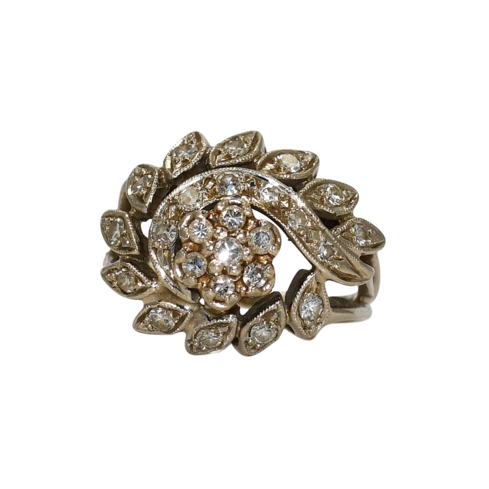 Cluster Diamond Ring in 14K White Gold 0.80 tcw Size 6 (1 of 6)