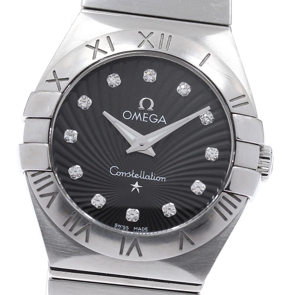 Omega Constellation 123.10.27.60.51.002 Ladies Quartz Watch 12P Diamond Black Dial (1 of 6)