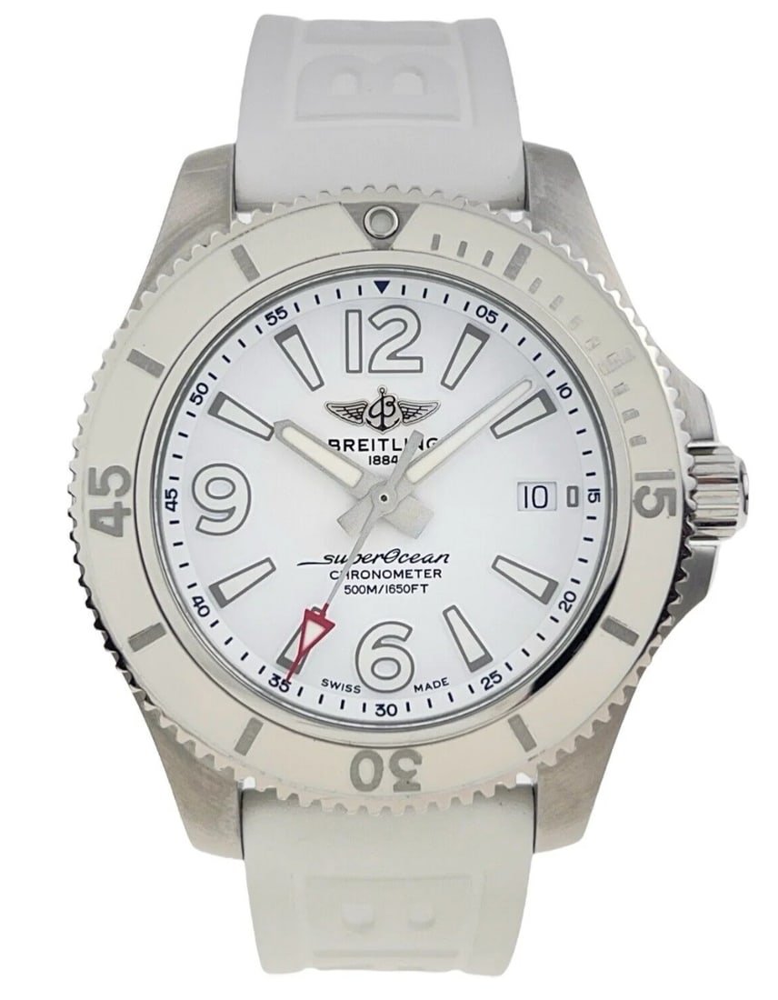 Breitling A17366 Superocean Mens Watch White Dial Rubber Strap Card (1 of 7)
