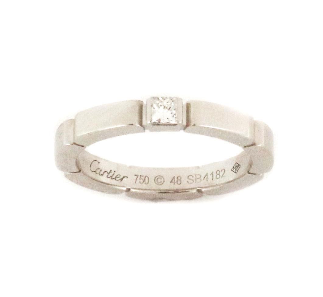 Cartier Maillon Panthere 18kt White Gold Diamond Band Ring US 4.5 Cert: Cartier Maillon Panthere 18kt White Gold Diamond Band Ring US 4.5 Cert Discover the exquisite Cartier Maillon Panthere band ring, an authentic piece crafted from 18kt white gold with a fine polished f