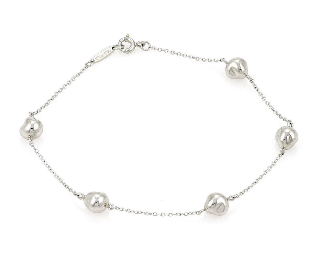 Tiffany & Co Elsa Peretti Platinum 5 Nugget Link Bracelet (1 of 4)