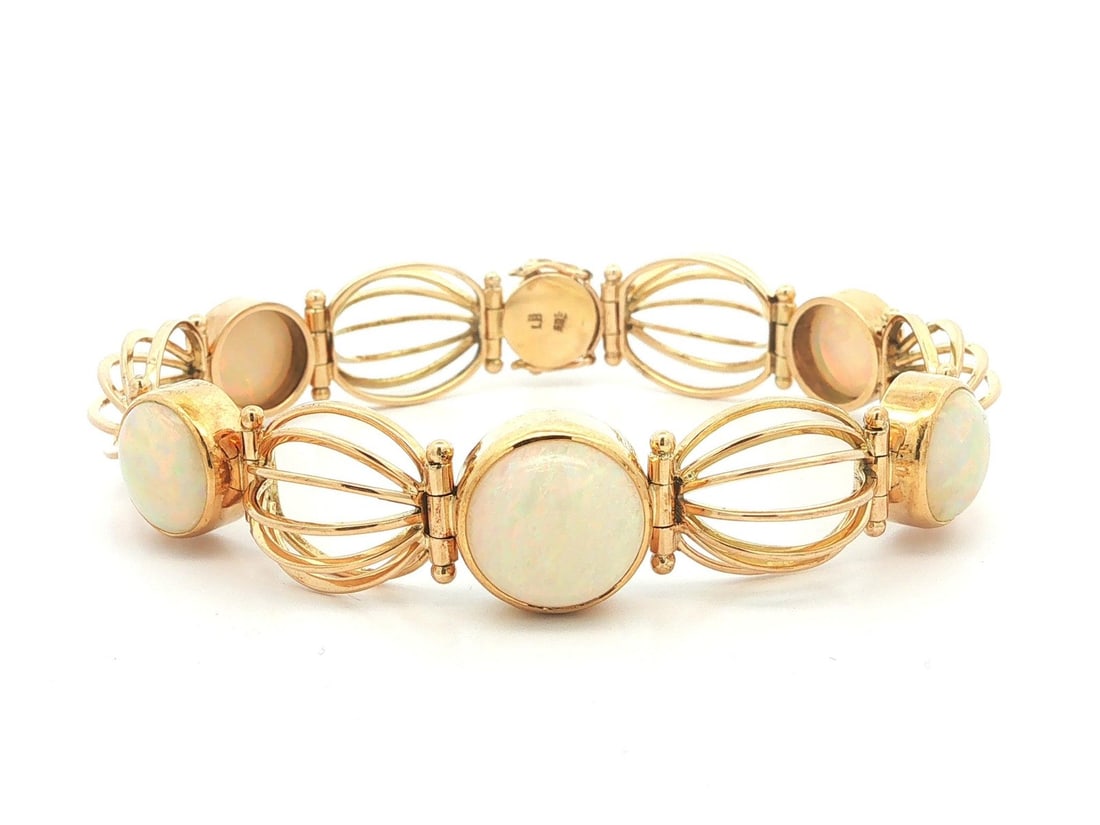 Laurits Berth Danish 14k Gold Opal Link Bracelet (1 of 11)