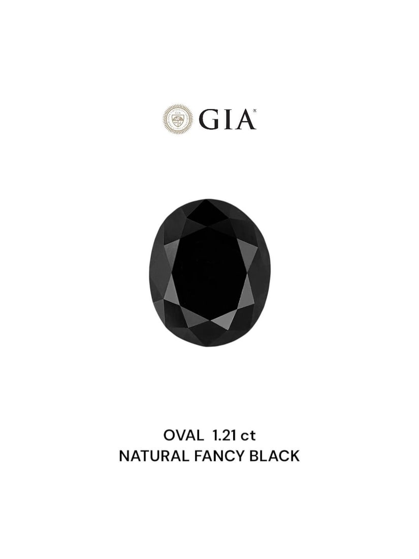 Loose Diamond - OVAL 1.21ct Fancy Black VVS2: Loose Diamond - OVAL 1.21ct Fancy Black VVS2 Source: Natural Shape: OVAL Carats: 1.21 Color: Fancy Black Certification: GIA Video: