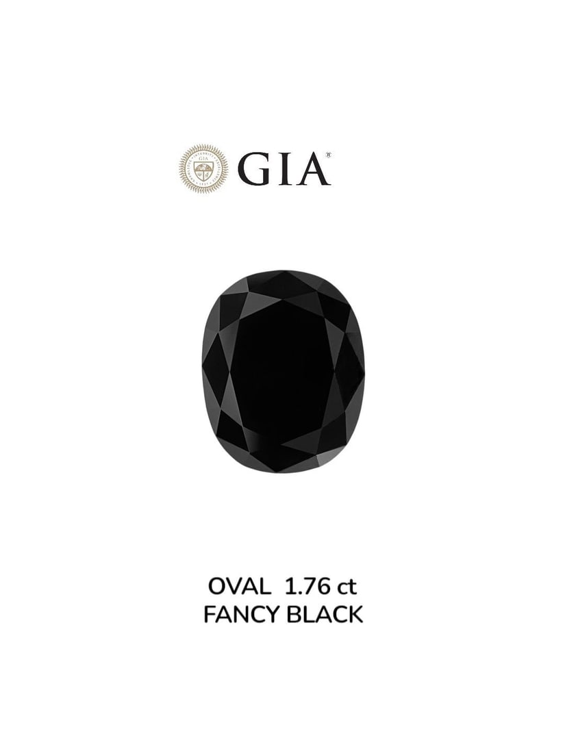 Loose Diamond - OVAL 1.76ct Black: Loose Diamond - OVAL 1.76ct Black Source: Natural Shape: OVAL Carats: 1.76 Color: Black Certification: IGI Video: