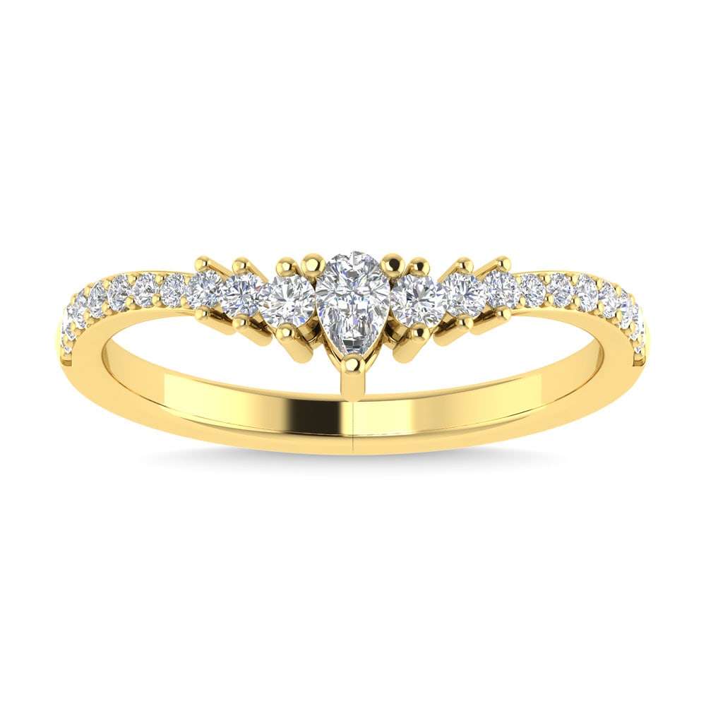 Diamond 1/3 Ct.Tw. Anniversary Band in 14K Yellow Gold: Diamond 1/3 Ct.Tw. Anniversary Band in 14K Yellow Gold Diamond 1/3 Ct.Tw. Anniversary Band in 14K Yellow Gold 14k Yellow Gold Stone Color: G-h Stone Clarity: I1 Each ring is presented in standard size