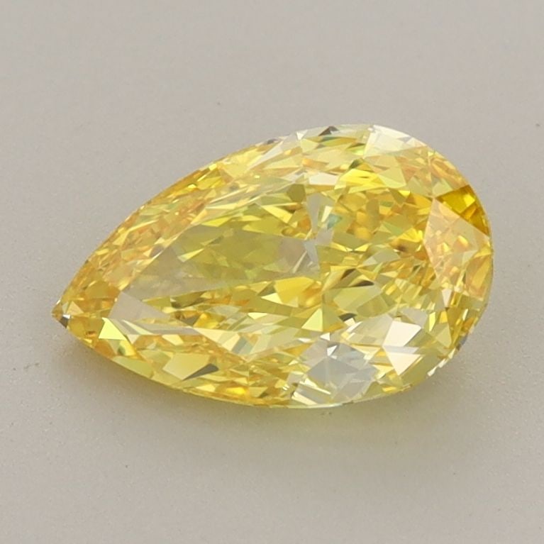 Loose Diamond - PEAR 1.23ct Fancy Vivid Yellow VVS2: Loose Diamond - PEAR 1.23ct Fancy Vivid Yellow VVS2 Source: This is a real non-mined Diamond that has been grown in a lab Shape: PEAR Carats: 1.23 Color: Fancy Vivid Yellow Certification: IGI Video: