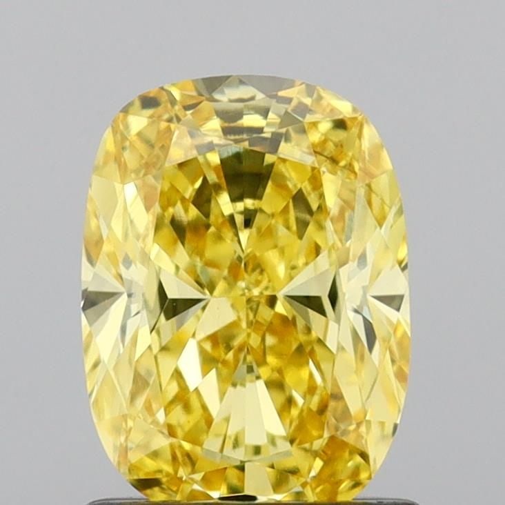 Loose Diamond - CUSHION MODIFIED 0.82ct Fancy Vivid Yellow VS2: Loose Diamond - CUSHION MODIFIED 0.82ct Fancy Vivid Yellow VS2 Source: This is a real non-mined Diamond that has been grown in a lab Shape: CUSHION MODIFIED Carats: 0.82 Color: Fancy Vivid Yellow Cert