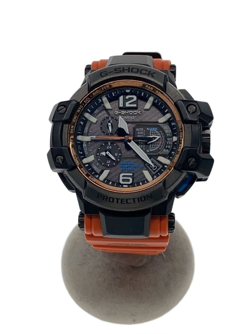 Orange CASIO G-SHOCK GPW-1000-4AJF Men's Wristwatch: Orange CASIO G-SHOCK GPW-1000-4AJF Men's Wristwatch This CASIO G-SHOCK GPW-1000-4AJF men's wristwatch features a bold orange color and is designed for durability and style. Made in Japan, this pre-own