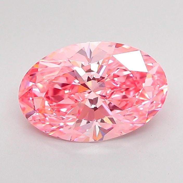 Loose Diamond - OVAL 2.7ct Fancy Vivid Pink VS1: Loose Diamond - OVAL 2.7ct Fancy Vivid Pink VS1 Source: This is a real non-mined Diamond that has been grown in a lab Shape: OVAL Carats: 2.7 Color: Fancy Vivid Pink Certification: IGI Video: