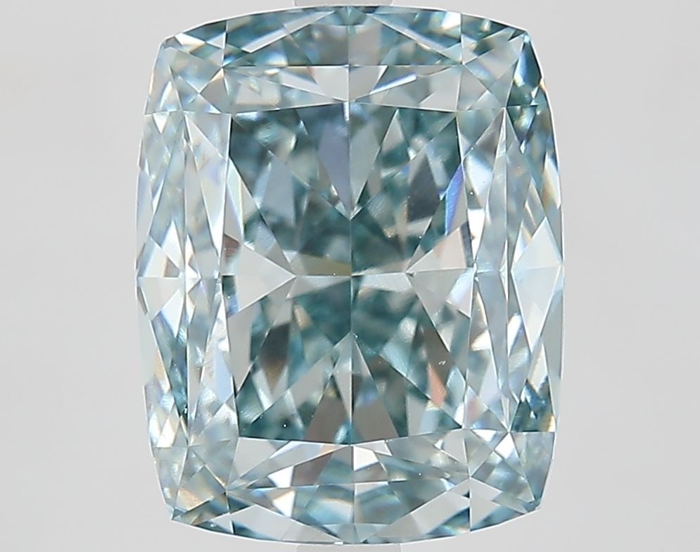 Loose Diamond - CUSHION MODIFIED 6.03ct Fancy Vivid Green Blue VS1: Loose Diamond - CUSHION MODIFIED 6.03ct Fancy Vivid Green Blue VS1 Source: This is a real non-mined Diamond that has been grown in a lab Shape: CUSHION MODIFIED Carats: 6.03 Color: Fancy Vivid Green B
