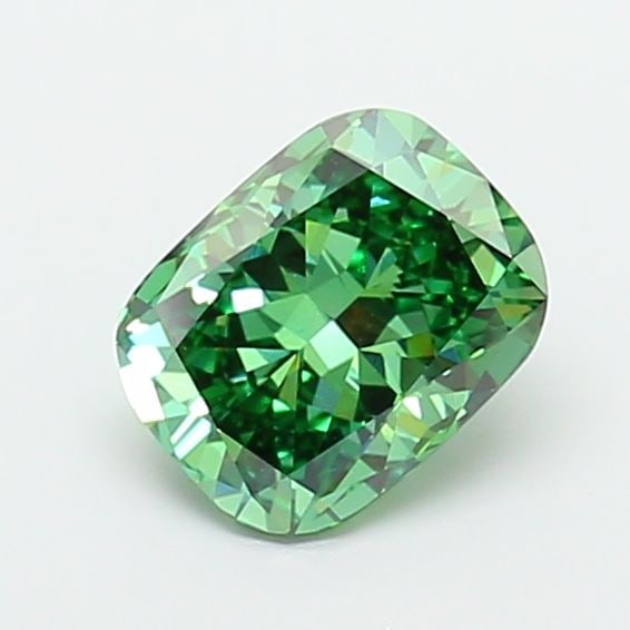 Loose Diamond - CUSHION MODIFIED 3.01ct Fancy Vivid Green VVS2: Loose Diamond - CUSHION MODIFIED 3.01ct Fancy Vivid Green VVS2 Source: This is a real non-mined Diamond that has been grown in a lab Shape: CUSHION MODIFIED Carats: 3.01 Color: Fancy Vivid Green Certi