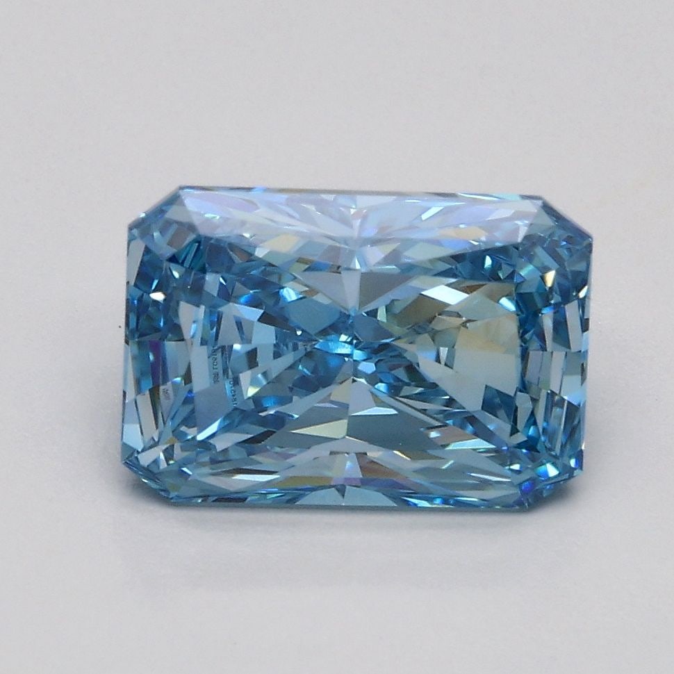 Loose Diamond - RADIANT 1.54ct Fancy Vivid Blue VVS2: Loose Diamond - RADIANT 1.54ct Fancy Vivid Blue VVS2 Source: This is a real non-mined Diamond that has been grown in a lab Shape: RADIANT Carats: 1.54 Color: Fancy Vivid Blue Certification: IGI Video: