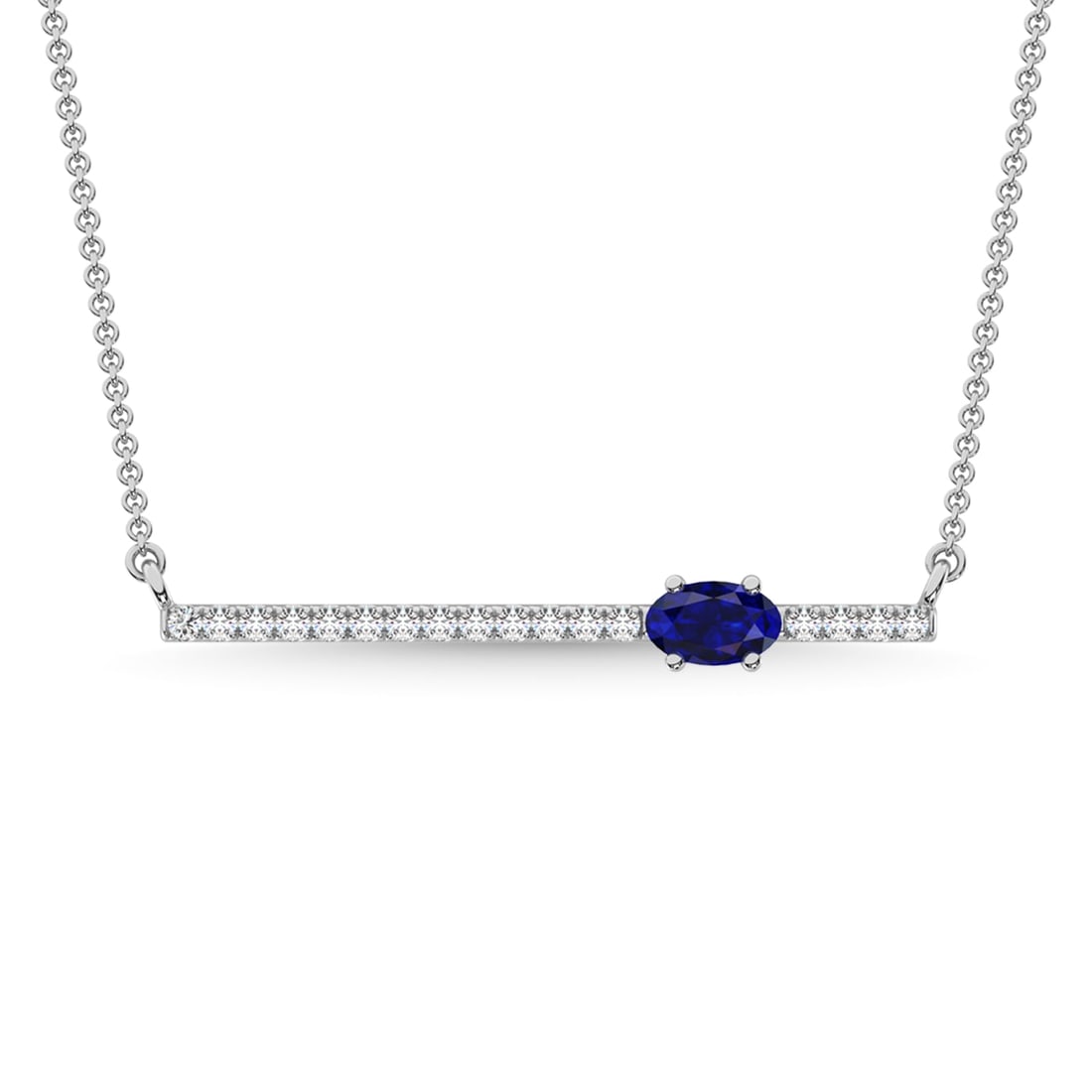 14K White Gold Diamond 1/2 Ct.Tw. And Blue Sapphire Necklace: 14K White Gold Diamond 1/2 Ct.Tw. And Blue Sapphire Necklace 14k White Gold Stone Color: G-h Stone Clarity: Si3 Unless otherwise specified, pendants that include a chain are paired with our standard 1