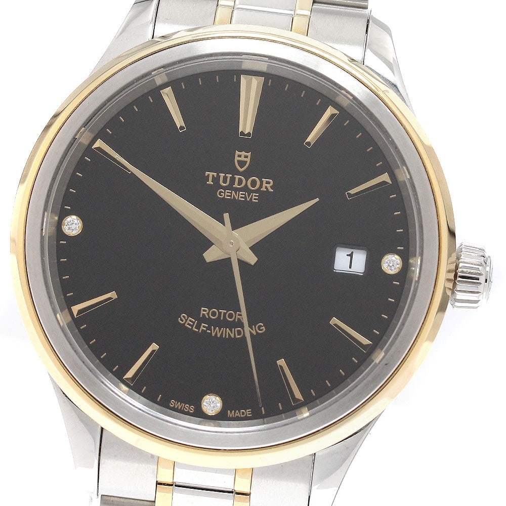 TUDOR Style 12503 mens automatic wristwatch black dial date: TUDOR Style 12503 mens automatic wristwatch black dial date Pre-owned TUDOR Style men's automatic wristwatch with a black dial and date function. This Swiss-made watch features a stainless steel and y