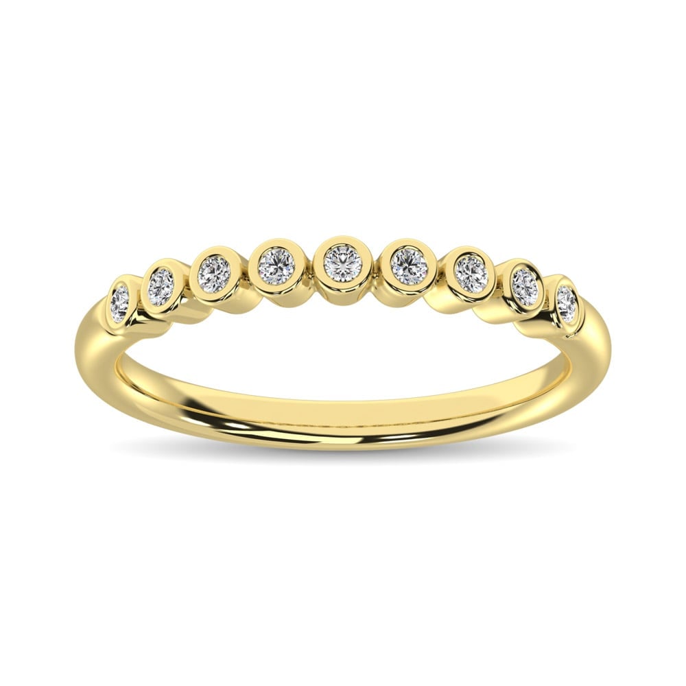 Diamond 1/10 Ct.Tw. Stackable Band in 14K Rose Gold: Diamond 1/10 Ct.Tw. Stackable Band in 14K Rose Gold 14k Rose Gold Stone Color: G-h Stone Clarity: I1 Each ring is presented in standard size 6.5. Complimentary resizing is available between sizes 510 