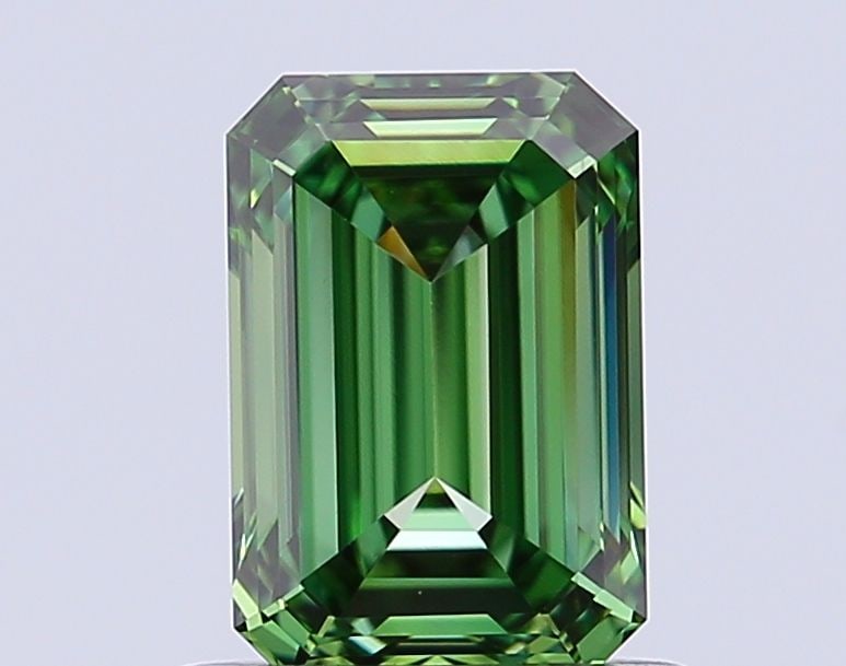 Loose Diamond - EMERALD 1.17ct Fancy Vivid Green VVS2: Loose Diamond - EMERALD 1.17ct Fancy Vivid Green VVS2 Source: This is a real non-mined Diamond that has been grown in a lab Shape: EMERALD Carats: 1.17 Color: Fancy Vivid Green Certification: IGI The 
