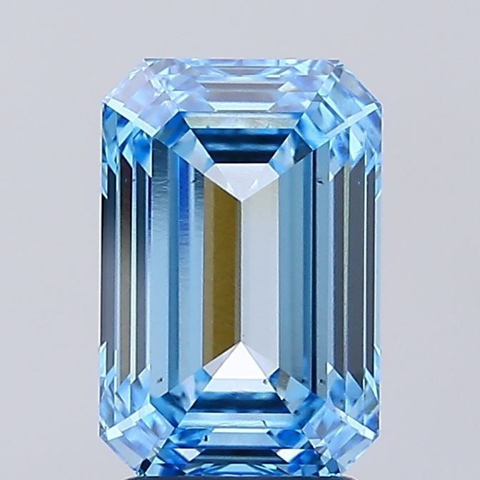 Loose Diamond - EMERALD 3.02ct Fancy Vivid Blue VS2: Loose Diamond - EMERALD 3.02ct Fancy Vivid Blue VS2 Source: This is a real non-mined Diamond that has been grown in a lab Shape: EMERALD Carats: 3.02 Color: Fancy Vivid Blue Certification: IGI Video: