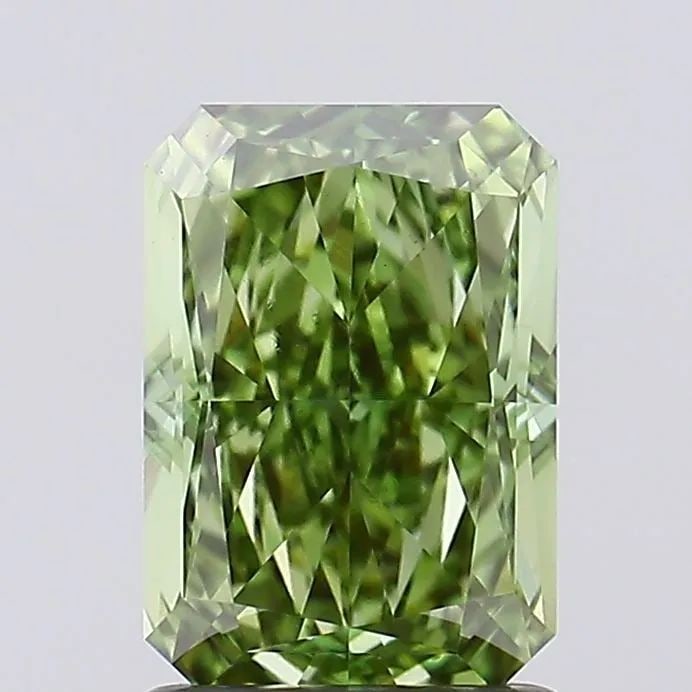 Loose Diamond - RADIANT 1.58ct Fancy Vivid Green VS1: Loose Diamond - RADIANT 1.58ct Fancy Vivid Green VS1 Source: This is a real non-mined Diamond that has been grown in a lab Shape: RADIANT Carats: 1.58 Color: Fancy Vivid Green Certification: IGI Video