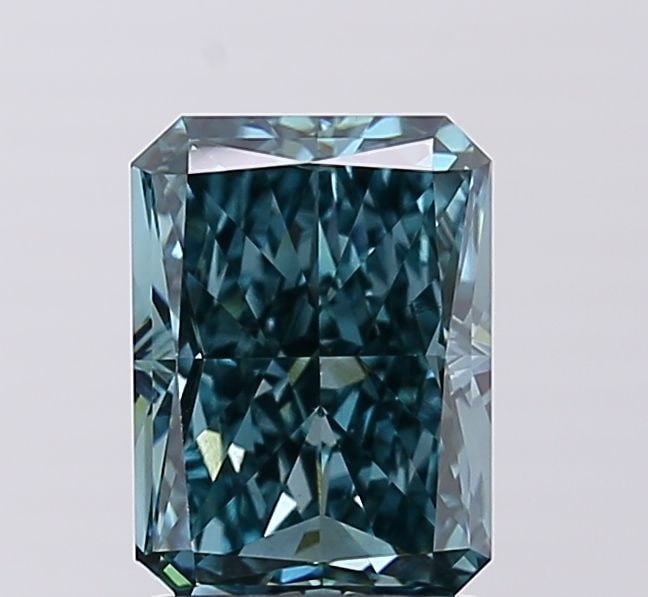 Loose Diamond - RADIANT 2.09ct Fancy Vivid Blue Green VVS2: Loose Diamond - RADIANT 2.09ct Fancy Vivid Blue Green VVS2 Source: This is a real non-mined Diamond that has been grown in a lab Shape: RADIANT Carats: 2.09 Color: Fancy Vivid Blue Green Certification