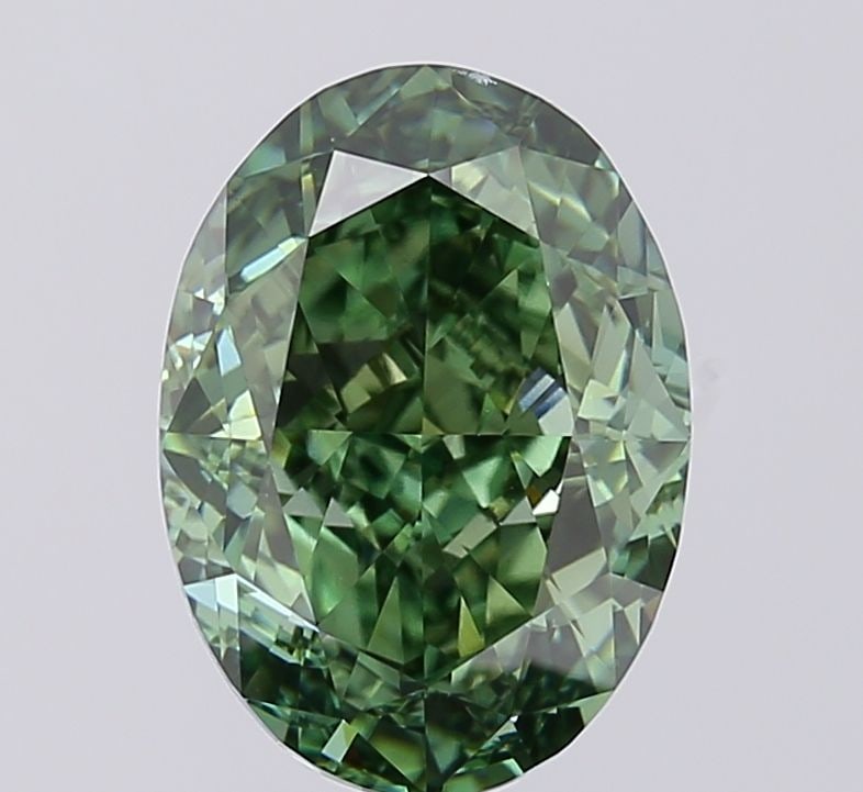 Loose Diamond - OVAL 4.57ct Fancy Vivid Green VVS2: Loose Diamond - OVAL 4.57ct Fancy Vivid Green VVS2 Source: This is a real non-mined Diamond that has been grown in a lab Shape: OVAL Carats: 4.57 Color: Fancy Vivid Green Certification: IGI Video:
