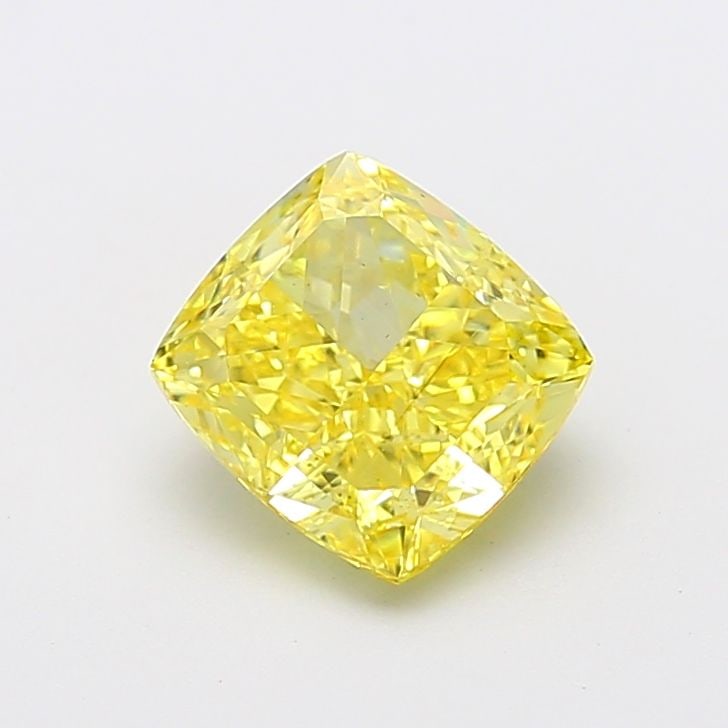 Loose Diamond - CUSHION MODIFIED 2.52ct Fancy Vivid Yellow VS2: Loose Diamond - CUSHION MODIFIED 2.52ct Fancy Vivid Yellow VS2 Source: This is a real non-mined Diamond that has been grown in a lab Shape: CUSHION MODIFIED Carats: 2.52 Color: Fancy Vivid Yellow Cert