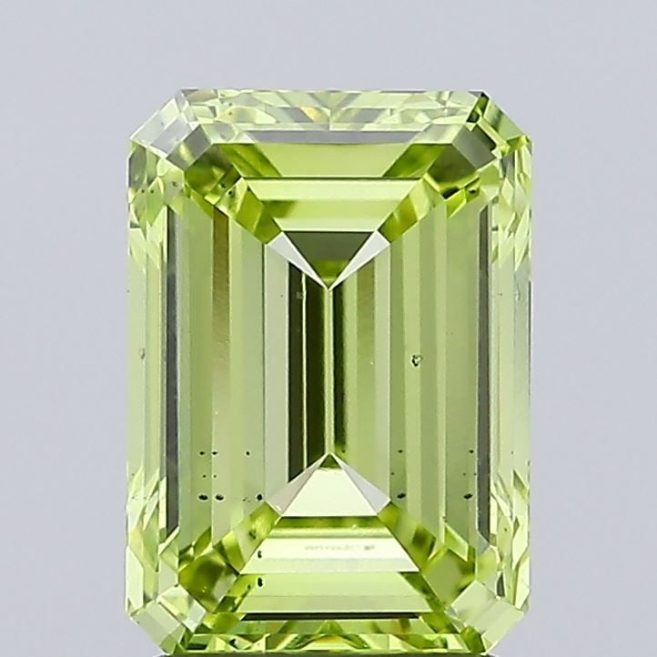 Loose Diamond - EMERALD 2.0ct Fancy Intense Yellowish Green VS2: Loose Diamond - EMERALD 2.0ct Fancy Intense Yellowish Green VS2 Source: This is a real non-mined Diamond that has been grown in a lab Shape: EMERALD Carats: 2.0 Color: Fancy Intense Yellowish Green Ce