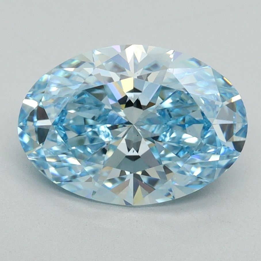 Loose Diamond - OVAL 2.33ct Fancy Vivid Blue VS1: Loose Diamond - OVAL 2.33ct Fancy Vivid Blue VS1 Source: This is a real non-mined Diamond that has been grown in a lab Shape: OVAL Carats: 2.33 Color: Fancy Vivid Blue Certification: IGI Video:
