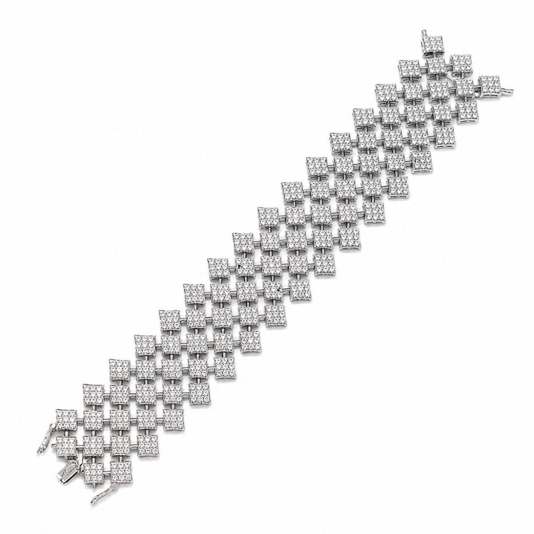 Diamond Bracelet in 18K White Gold 9.65 Ct 720 Stones (1 of 4)