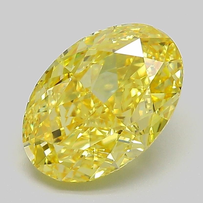 Loose Diamond - OVAL 3.02ct Fancy Vivid Yellow VVS2: Loose Diamond - OVAL 3.02ct Fancy Vivid Yellow VVS2 Source: This is a real non-mined Diamond that has been grown in a lab Shape: OVAL Carats: 3.02 Color: Fancy Vivid Yellow Certification: IGI Video: