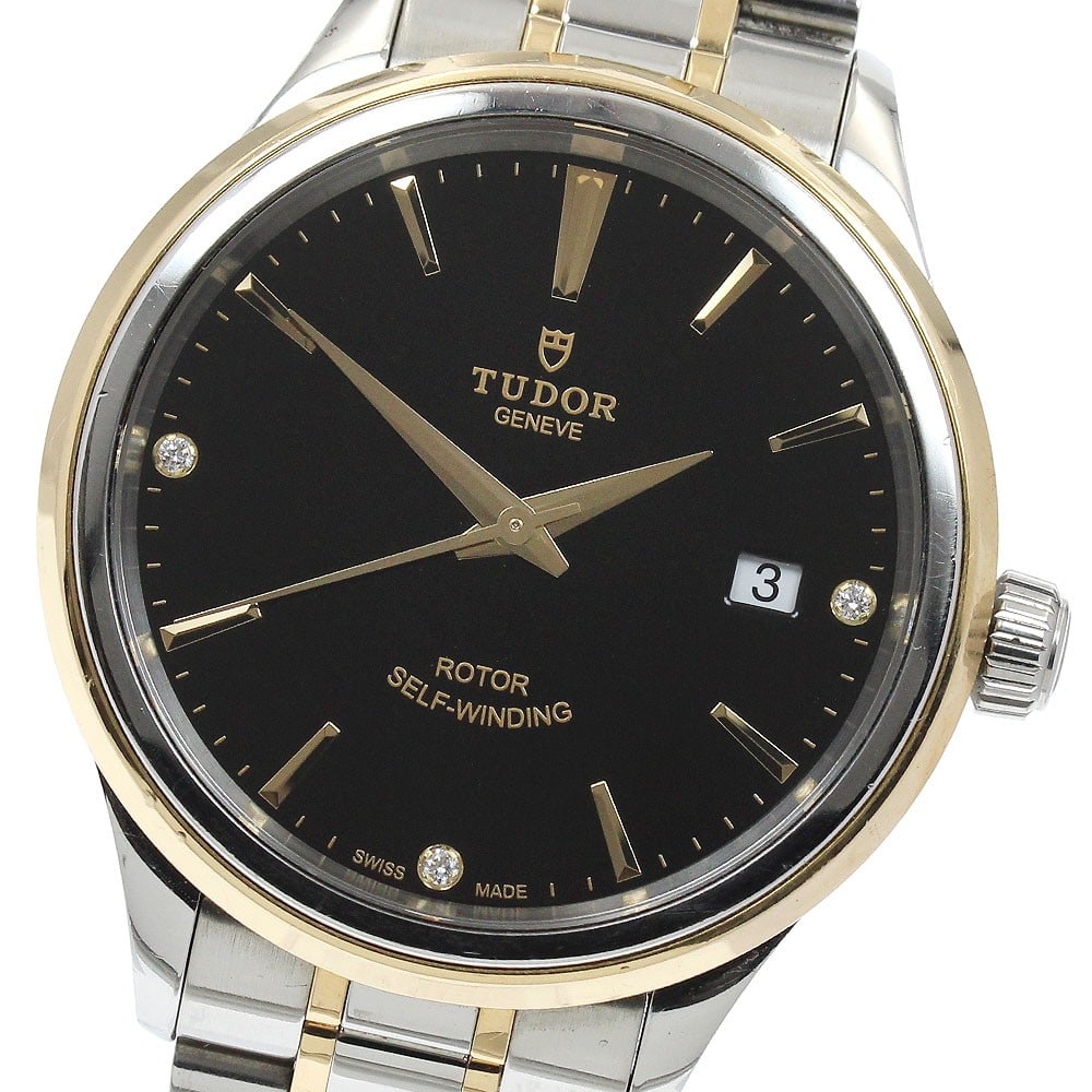 TUDOR Style 12503 mens automatic wristwatch black dial SS YG: TUDOR Style 12503 mens automatic wristwatch black dial SS YG Pre-owned TUDOR Style men's automatic wristwatch with a black dial and a stainless steel and yellow gold combination design. This reference