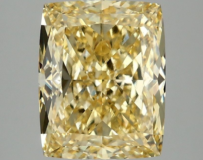 Loose Diamond - CUSHION MODIFIED 4.04ct Fancy Intense Yellow VS2