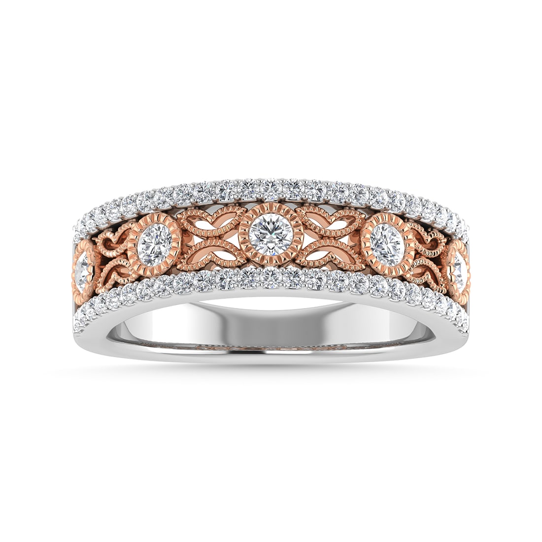 Diamond 1/2 Ct.Tw. Fashion Band in 14K Two Tone