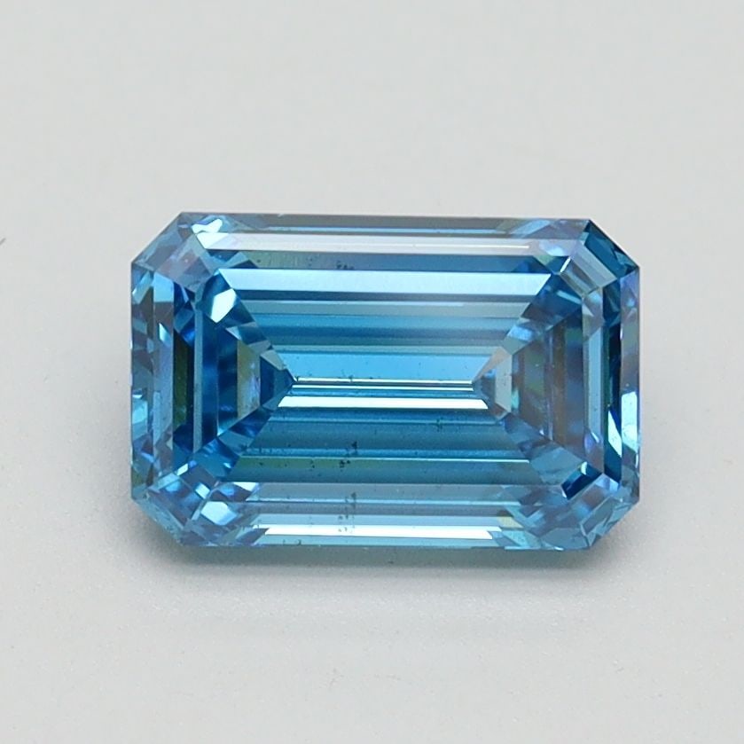 Loose Diamond - EMERALD 1.27ct Fancy Vivid Blue VS2: Loose Diamond - EMERALD 1.27ct Fancy Vivid Blue VS2 Source: This is a real non-mined Diamond that has been grown in a lab Shape: EMERALD Carats: 1.27 Color: Fancy Vivid Blue Certification: IGI Video: