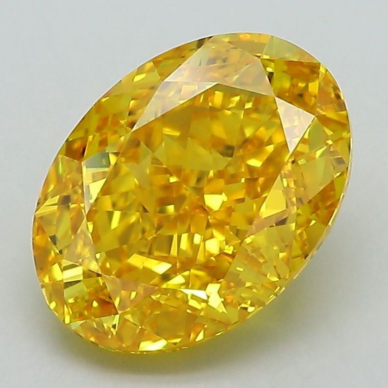 Loose Diamond - OVAL 3.39ct Fancy Vivid Yellow VVS2: Loose Diamond - OVAL 3.39ct Fancy Vivid Yellow VVS2 Source: This is a real non-mined Diamond that has been grown in a lab Shape: OVAL Carats: 3.39 Color: Fancy Vivid Yellow Certification: IGI Video: