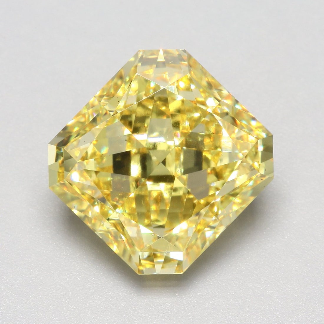 Loose Diamond - SQUARE RADIANT 8.0ct Fancy Vivid Yellow VS2: Loose Diamond - SQUARE RADIANT 8.0ct Fancy Vivid Yellow VS2 Source: This is a real non-mined Diamond that has been grown in a lab Shape: SQUARE RADIANT Carats: 8.0 Color: Fancy Vivid Yellow Certificat