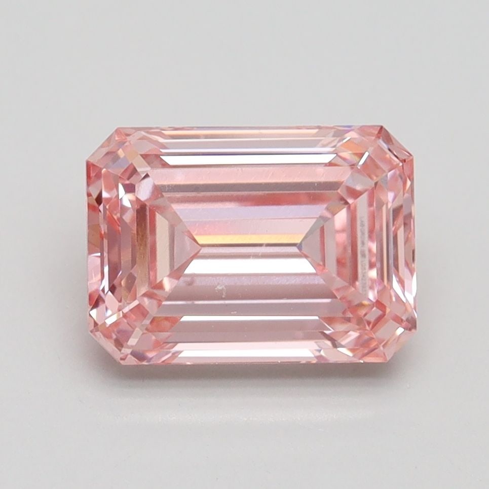 Loose Diamond - EMERALD 2.22ct Fancy Intense Pink VS2: Loose Diamond - EMERALD 2.22ct Fancy Intense Pink VS2 Source: This is a real non-mined Diamond that has been grown in a lab Shape: EMERALD Carats: 2.22 Color: Fancy Intense Pink Certification: IGI Vid