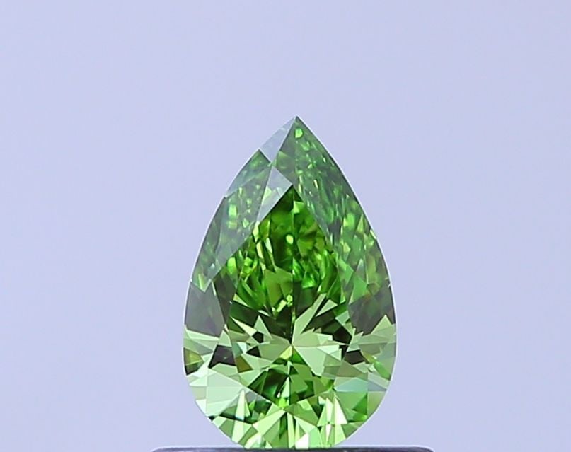 Loose Diamond - PEAR 0.52ct Fancy Vivid Green VVS2: Loose Diamond - PEAR 0.52ct Fancy Vivid Green VVS2 Source: This is a real non-mined Diamond that has been grown in a lab Shape: PEAR Carats: 0.52 Color: Fancy Vivid Green Certification: IGI Video: