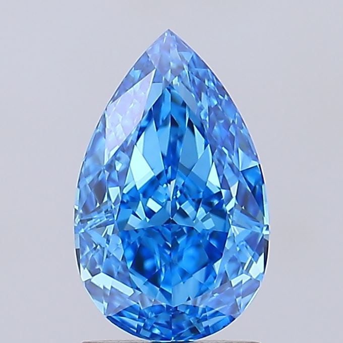 Loose Diamond - PEAR 1.7ct Fancy Vivid Blue VS1: Loose Diamond - PEAR 1.7ct Fancy Vivid Blue VS1 Source: This is a real non-mined Diamond that has been grown in a lab Shape: PEAR Carats: 1.7 Color: Fancy Vivid Blue Certification: IGI Video: