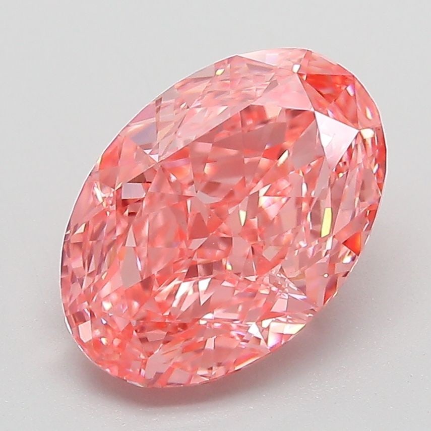 Loose Diamond - OVAL 3.08ct Fancy Vivid Pink VVS2