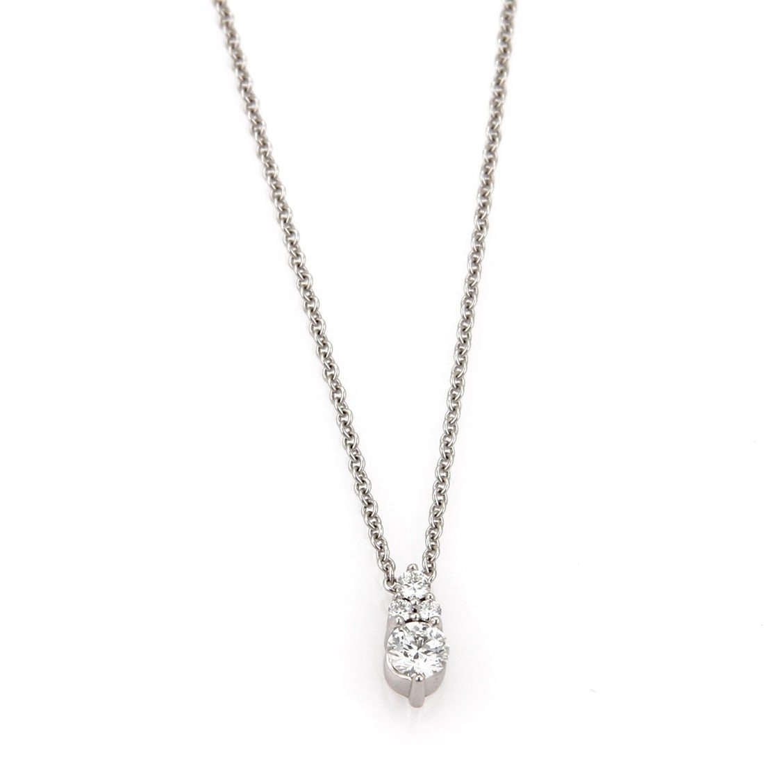 Hearts On Fire Triplicity 18k White Gold Diamond Heart Pendant Necklace 20"